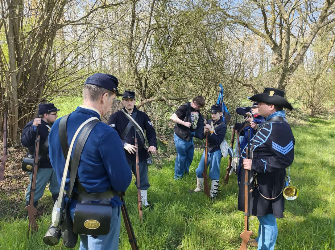 Civil War Union soldier bootcamp der 32nd Indiana Volunteer Infantry Regiment 